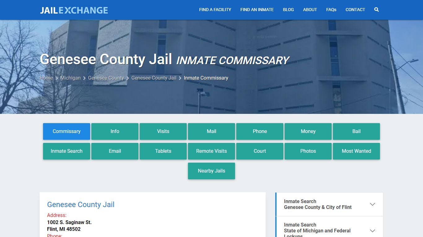 Inmate Commissary, Care Packs - Genesee County Jail, MI